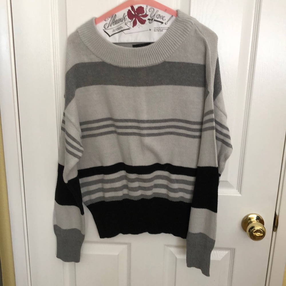 Striped sweater in gray and black